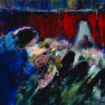 Artist: Arthur Dagley, Title: Happy Hour (1994), Media: Acrylic on board, Size: 30.5 x 24.5 cm