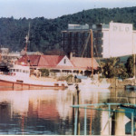 Reyburn House circa 1980s; Just prior to being relocated to its current site, the 100+ year old building is now a category II Historic Building.